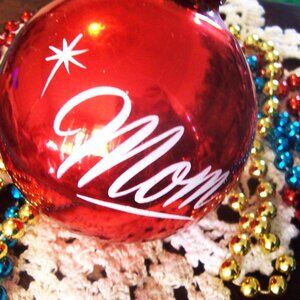 Large Red Glass Ball Ornament for Mom- Vintage Christmas -4 Inch- Austria